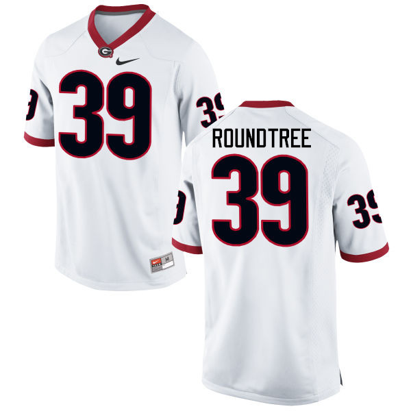 Men Georgia Bulldogs #39 Rashad Roundtree College Football Jerseys-White